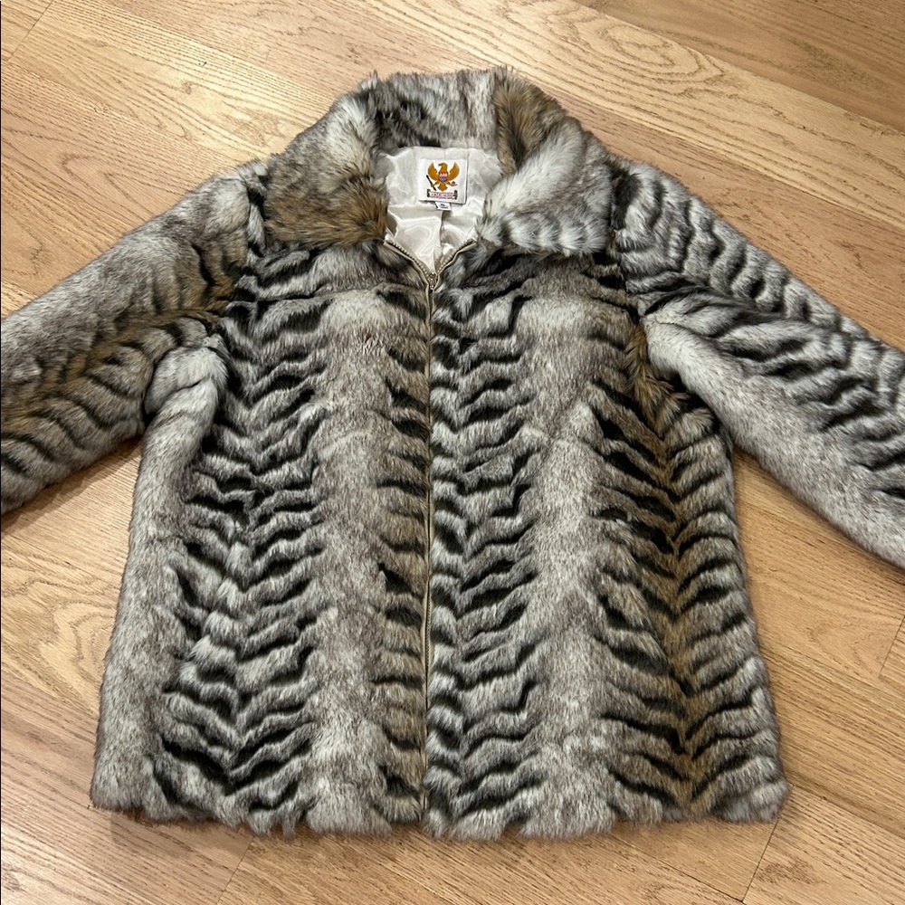 Faux Tiger Fur Coat
